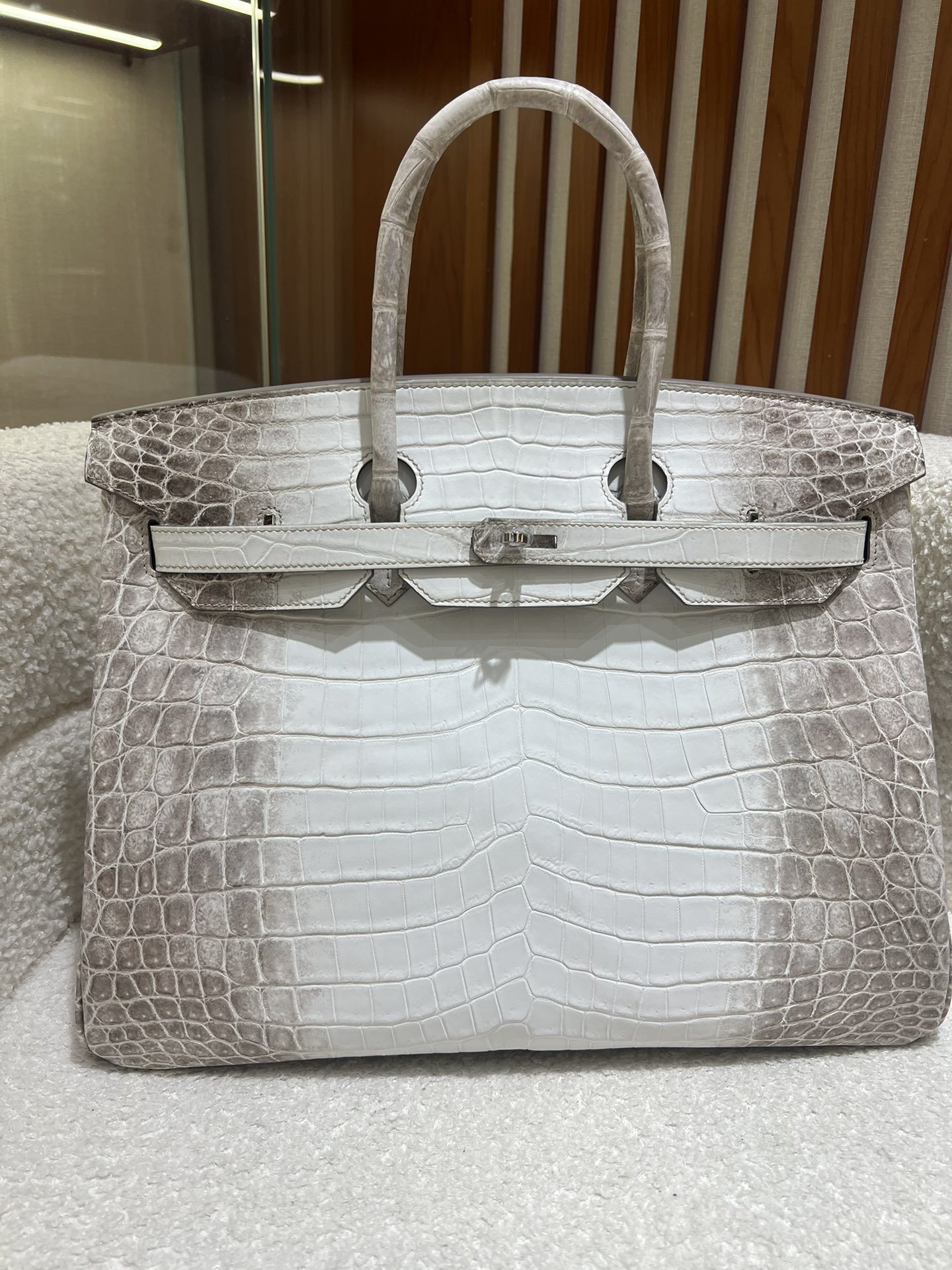 birkin 35cm 喜马拉雅鳄鱼皮手工蜡线缝制-高仿包包