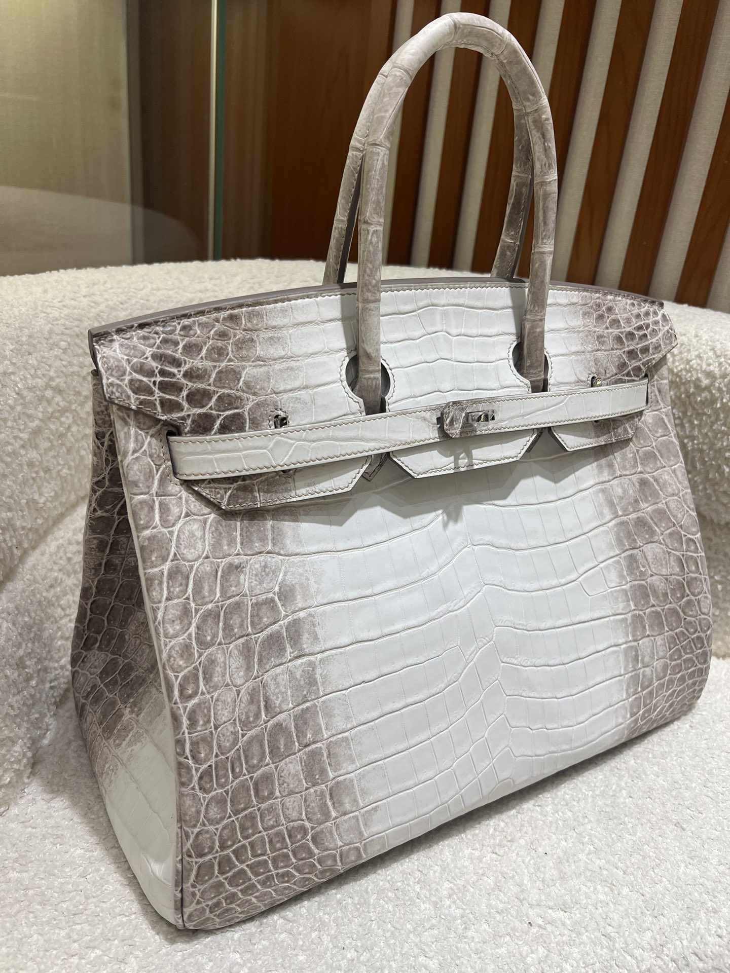 图片[7]-birkin 35cm 喜马拉雅鳄鱼皮手工蜡线缝制-高仿包包