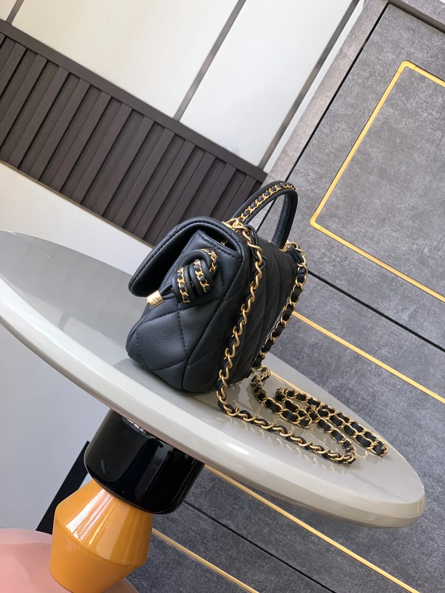 图片[2]-Chanel 小號 GJML 25C 早春系列  cf 编织绳结手挽包 小羊皮配金色金属 精致手柄编织设计 经典链条 风格简约而不简单 造型精致又优雅呈现出高贵千金感 简直绝美哇尺寸：10.5×18×7cm-高仿包包