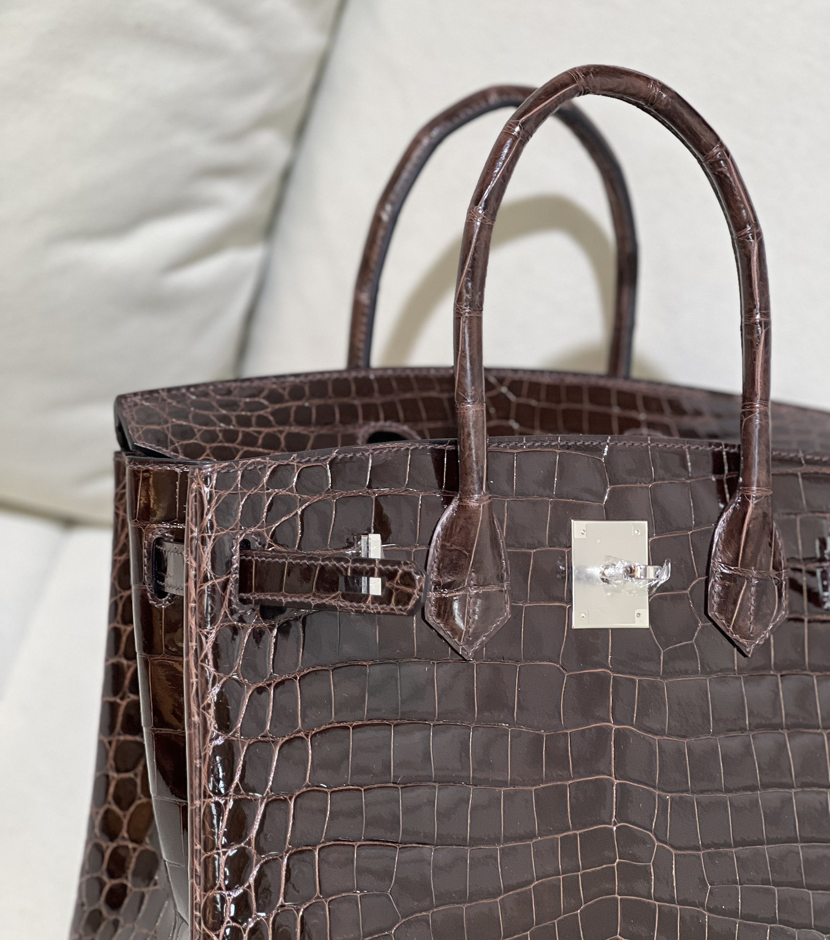 图片[6]-Birkin 30cm 哈瓦那 亮面尼罗 银扣-高仿包包