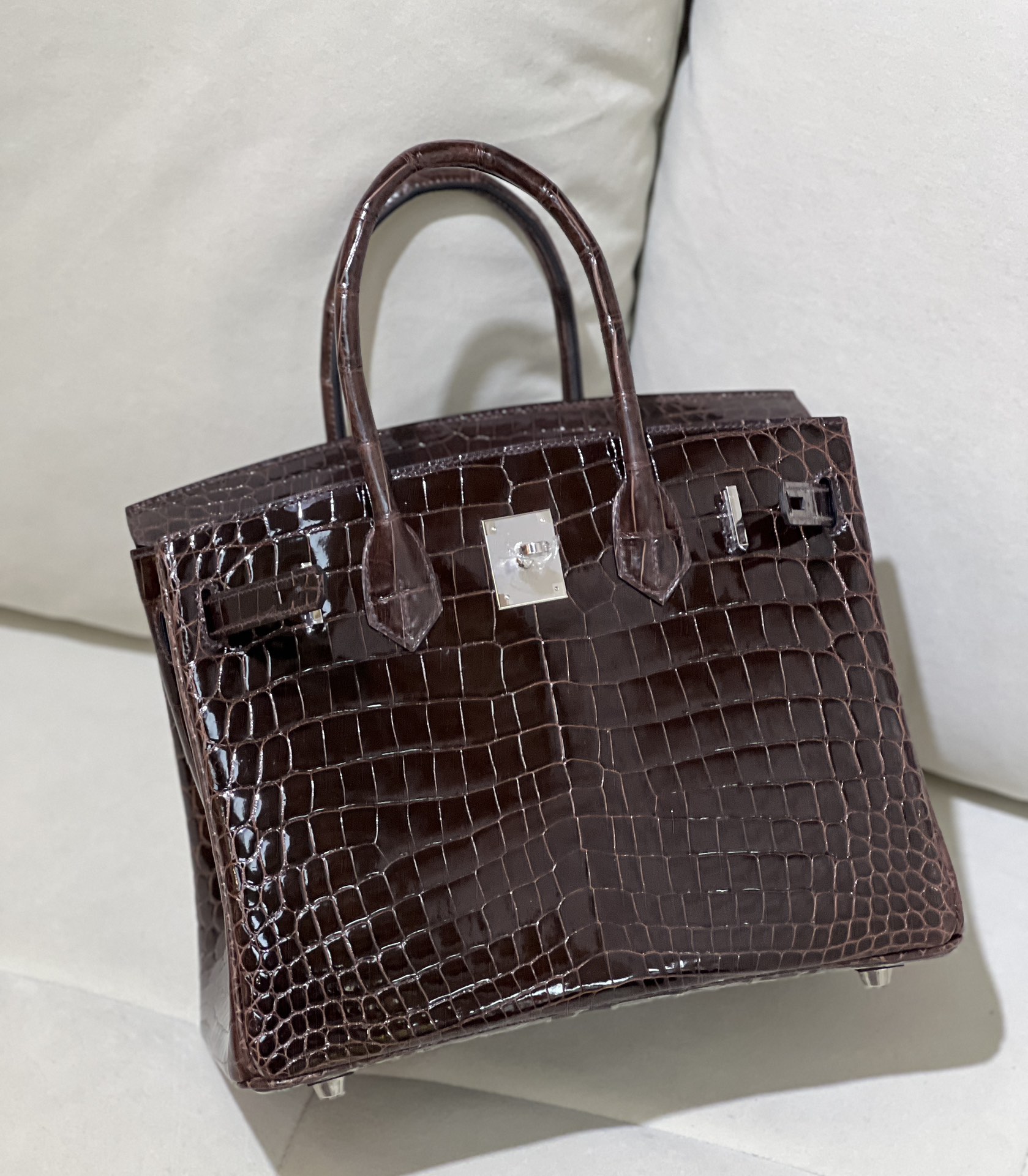 图片[4]-Birkin 30cm 哈瓦那 亮面尼罗 银扣-高仿包包