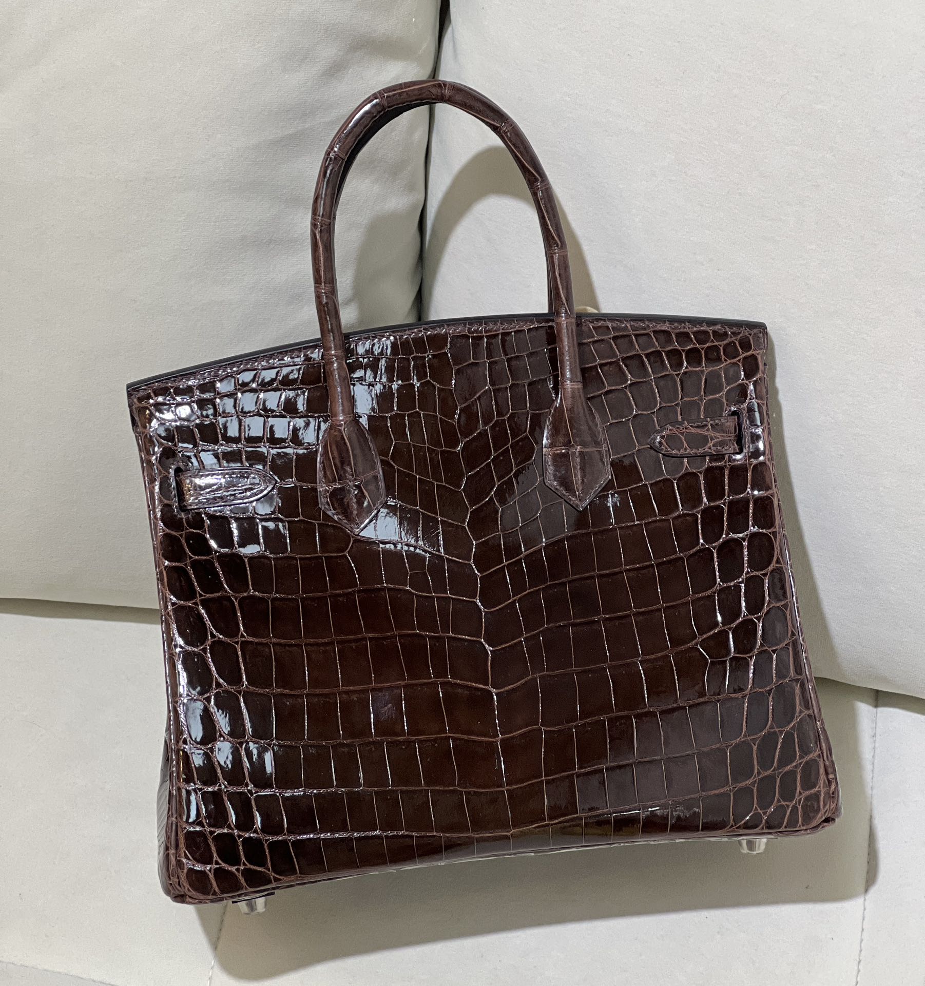 图片[3]-Birkin 30cm 哈瓦那 亮面尼罗 银扣-高仿包包