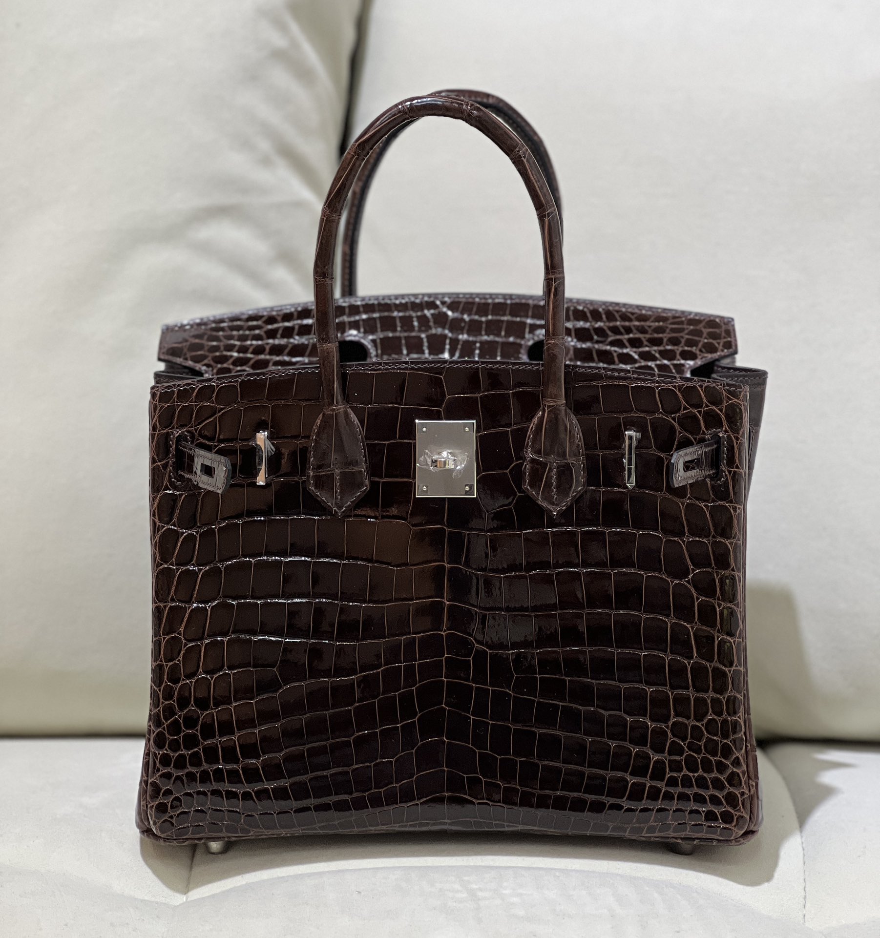 图片[7]-Birkin 30cm 哈瓦那 亮面尼罗 银扣-高仿包包