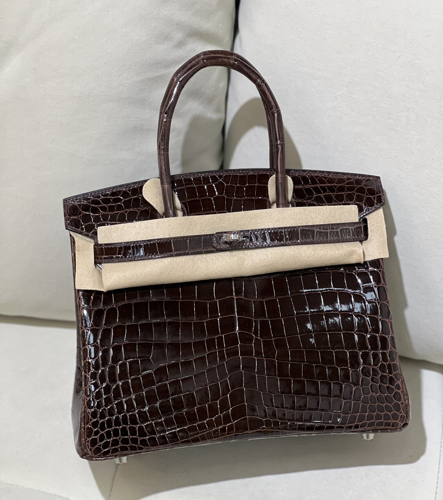 Birkin 30cm 哈瓦那 亮面尼罗 银扣-高仿包包
