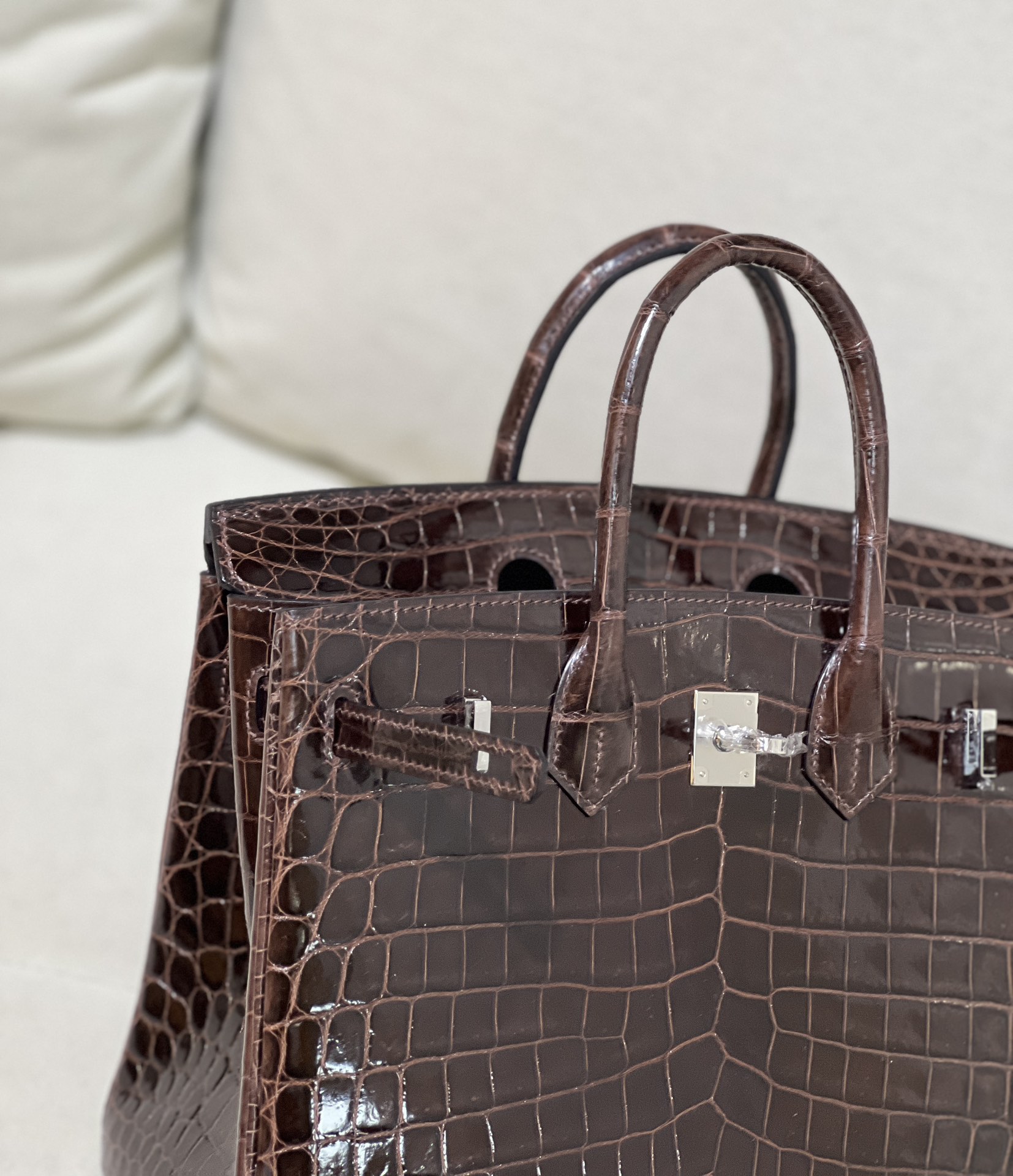 图片[10]-Birkin 25cm 尼罗高光哈瓦那色 银扣
色泽光感一级 极品[色]-高仿包包
