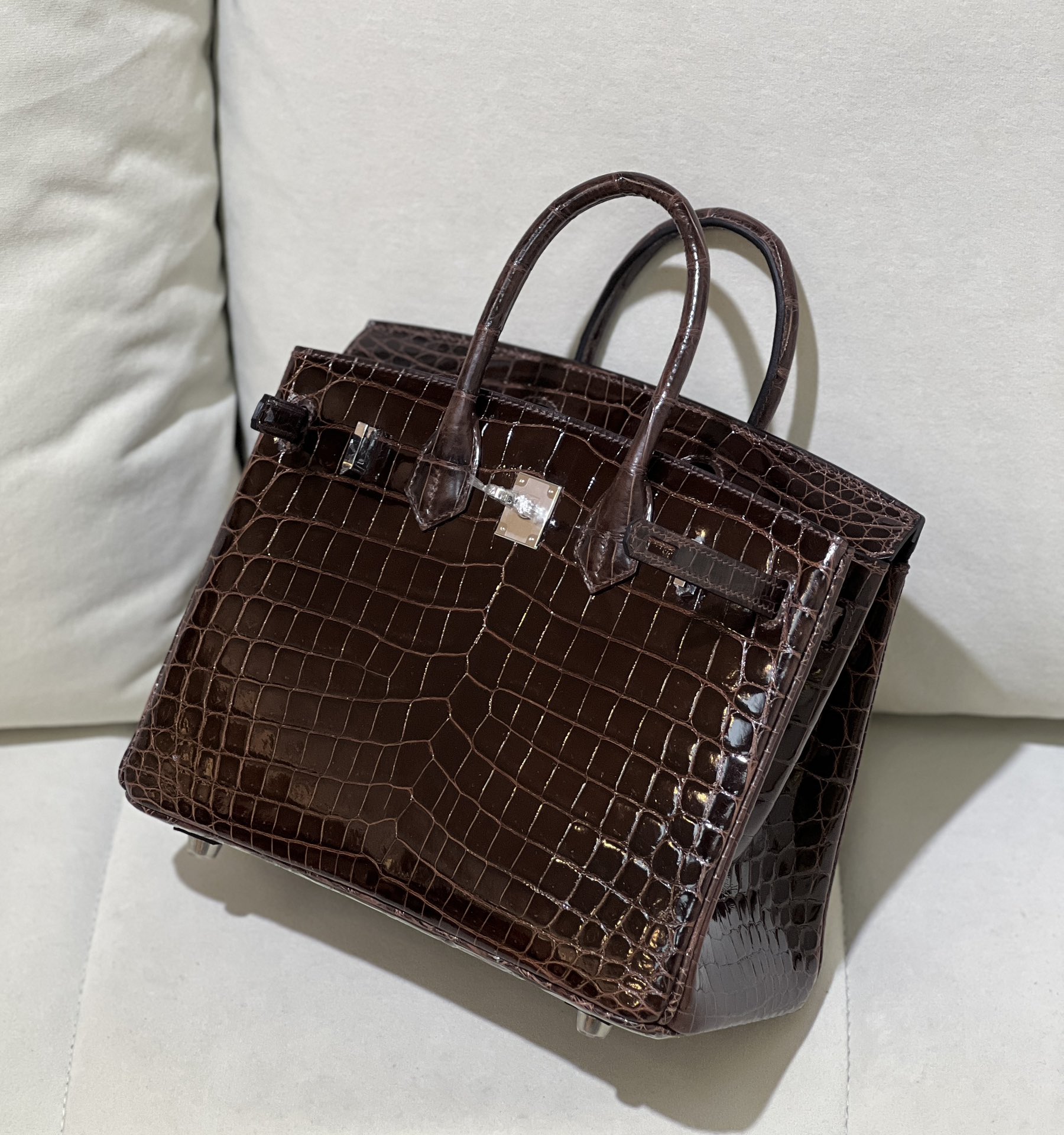 图片[5]-Birkin 25cm 尼罗高光哈瓦那色 银扣
色泽光感一级 极品[色]-高仿包包