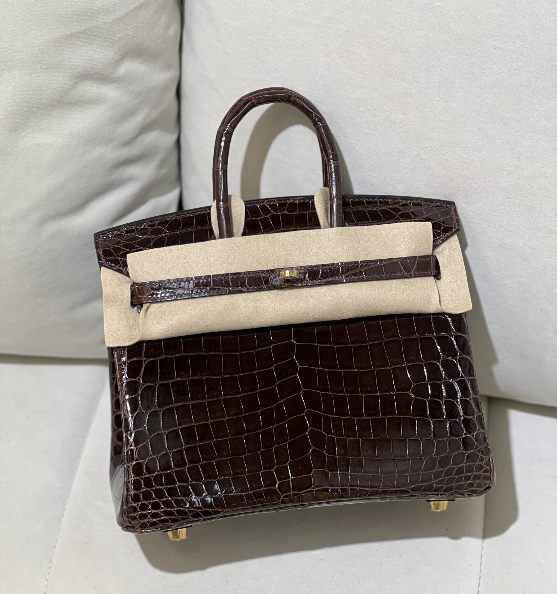 New Nile highlights bk25 Havana color gold buckle color glossy first-class excellent [color]-High Faux Bags