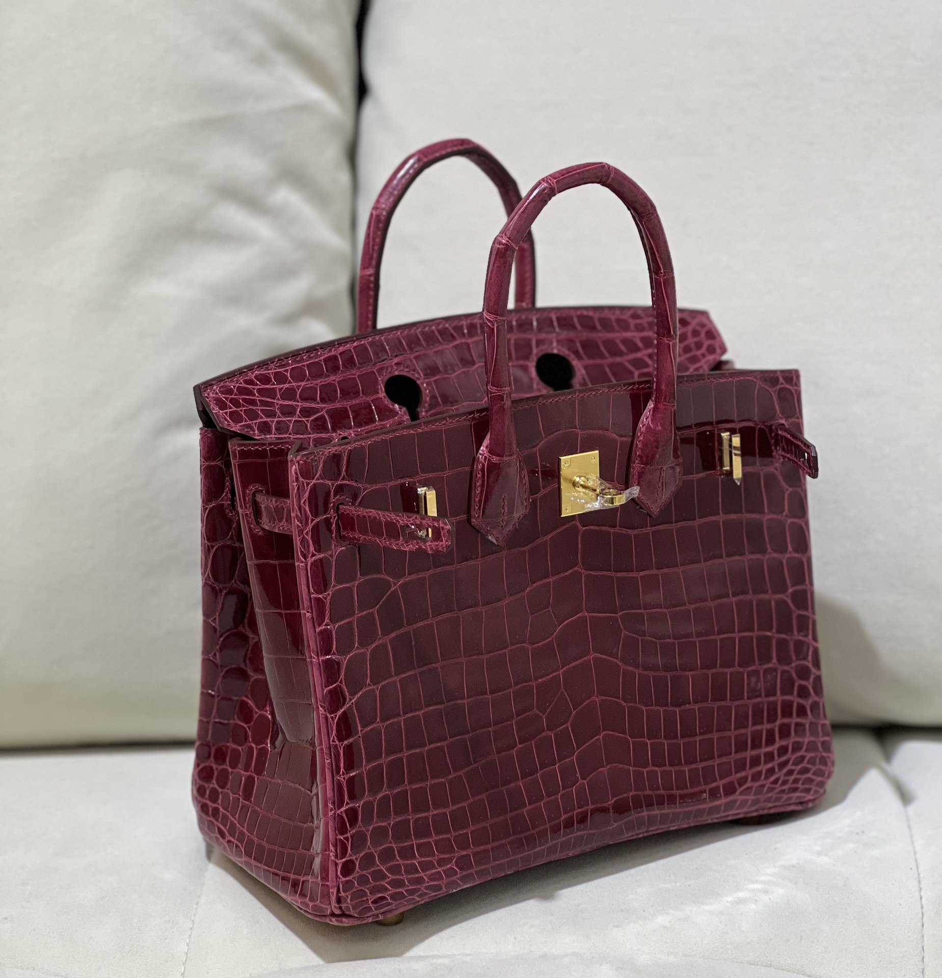 图片[4]-Birkin 25cm 尼罗高光酒红色金扣
色泽光感一级 极品[色]-高仿包包