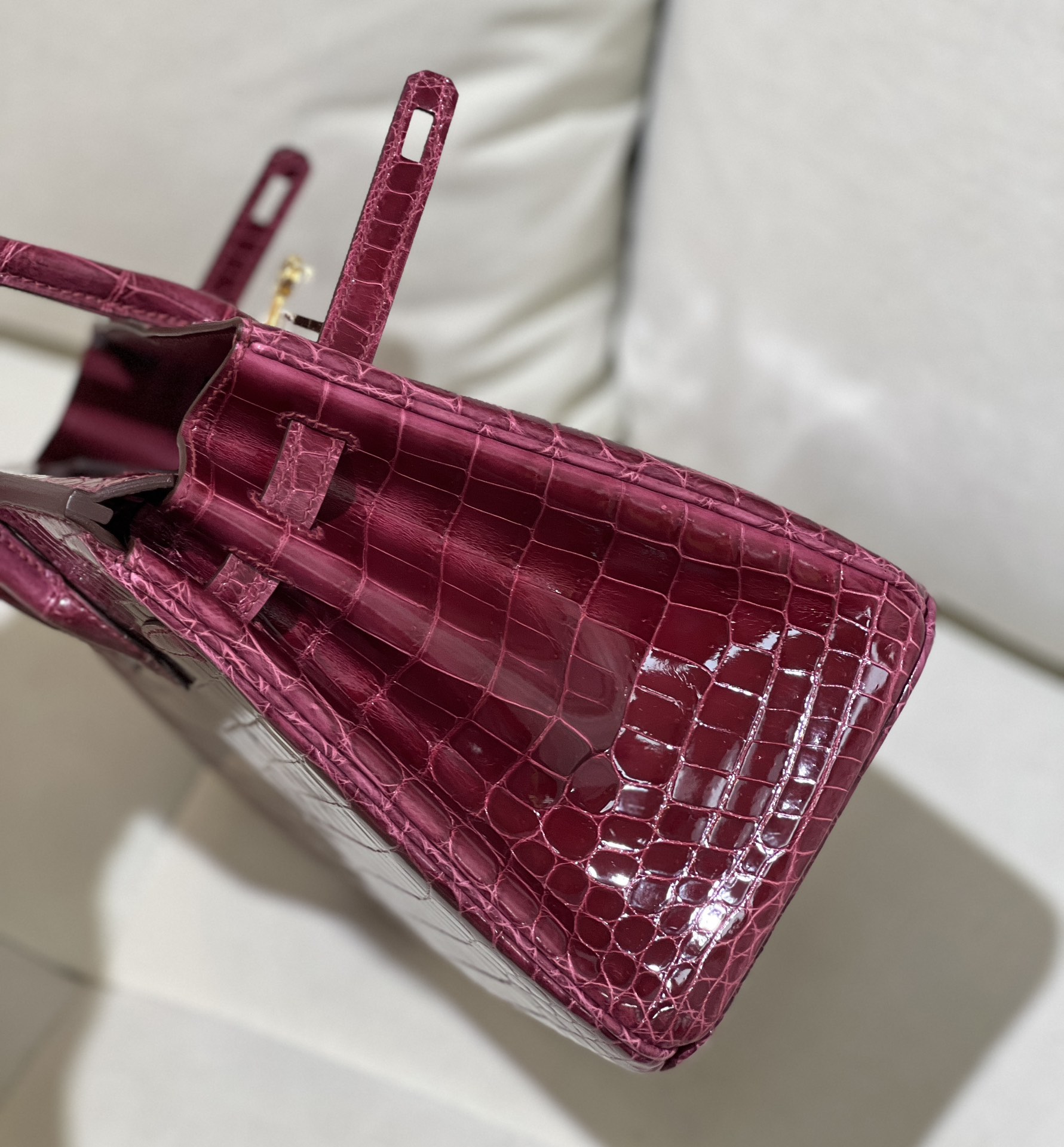 图片[8]-Birkin 25cm 尼罗高光酒红色金扣
色泽光感一级 极品[色]-高仿包包