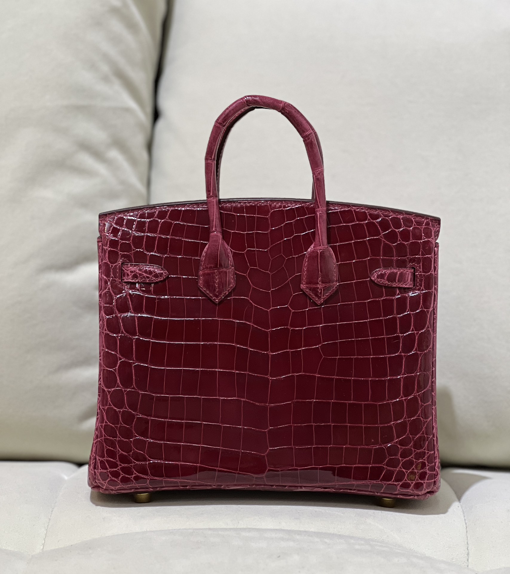 图片[3]-Birkin 25cm 尼罗高光酒红色金扣
色泽光感一级 极品[色]-高仿包包