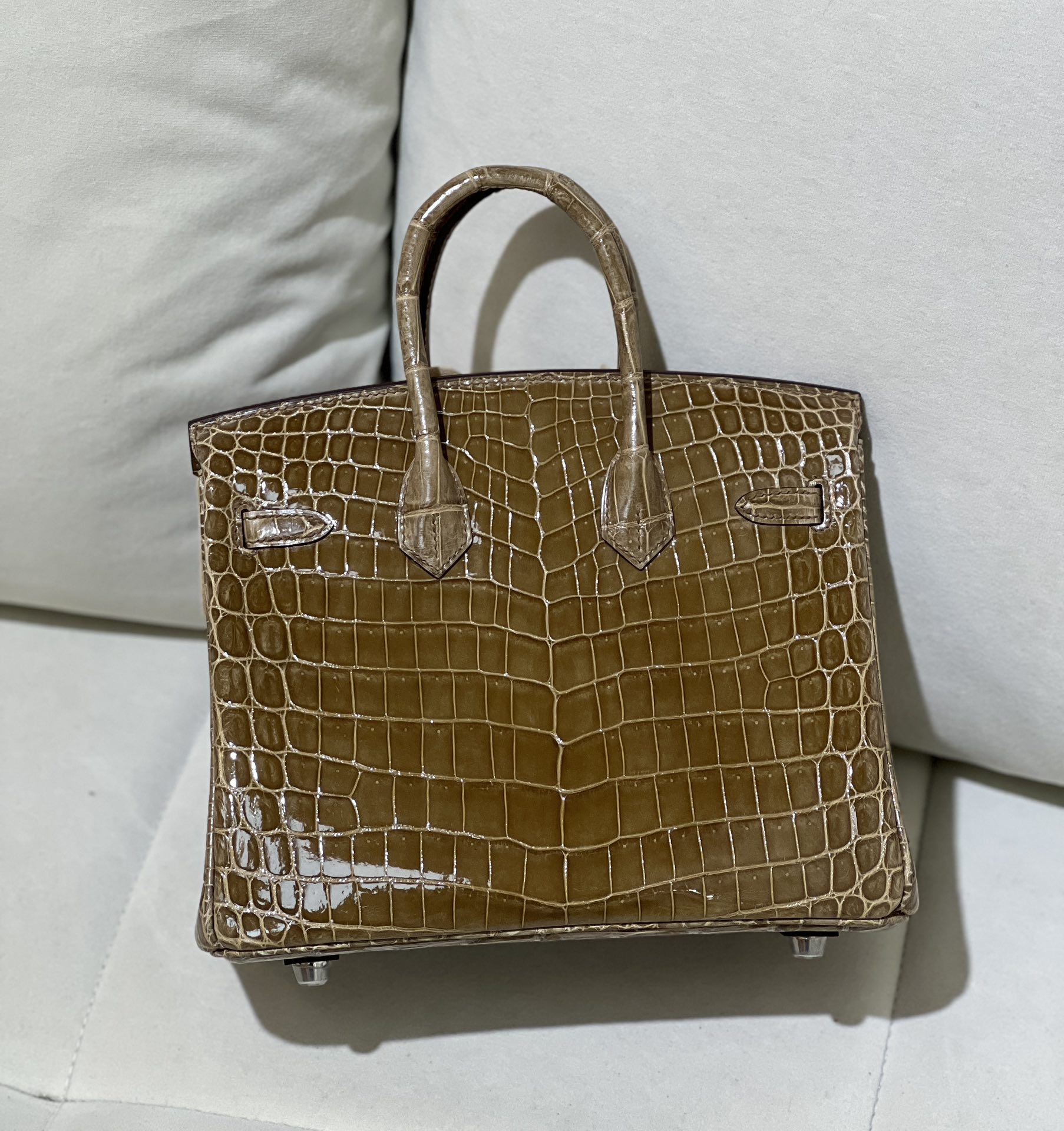 图片[3]-Birkin 25cm 尼罗高光 烟草色 银扣-高仿包包
