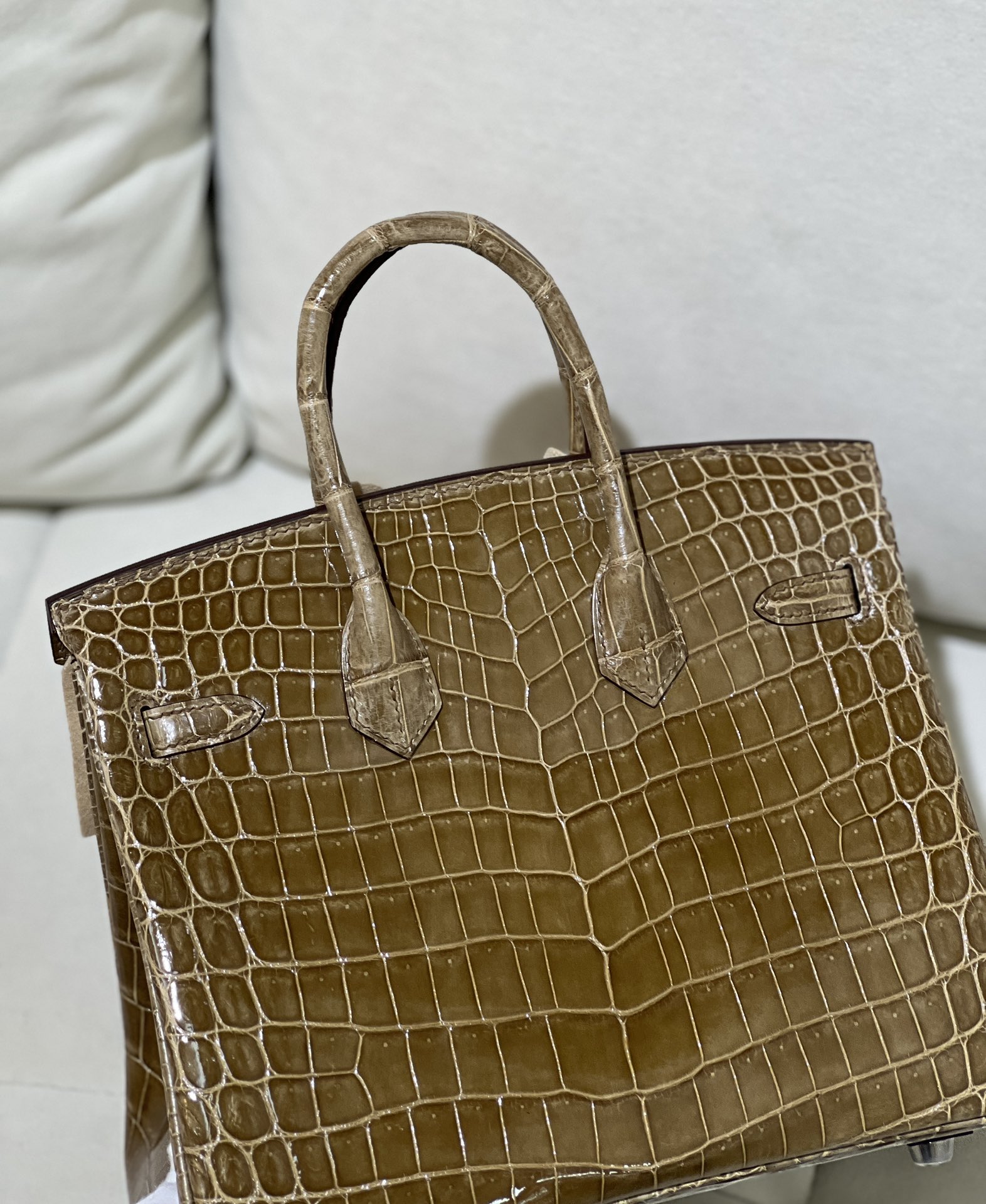 图片[6]-Birkin 25cm 尼罗高光 烟草色 银扣-高仿包包