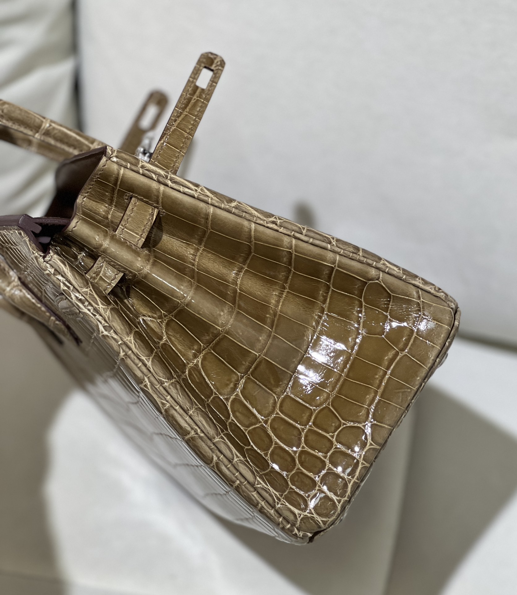 图片[8]-Birkin 25cm 尼罗高光 烟草色 银扣-高仿包包