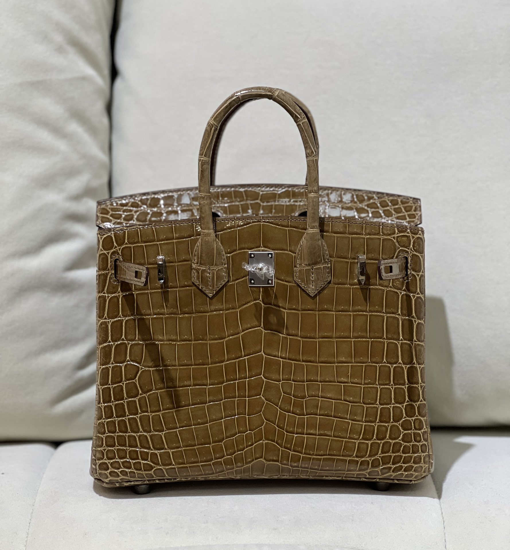 图片[7]-Birkin 25cm 尼罗高光 烟草色 银扣-高仿包包