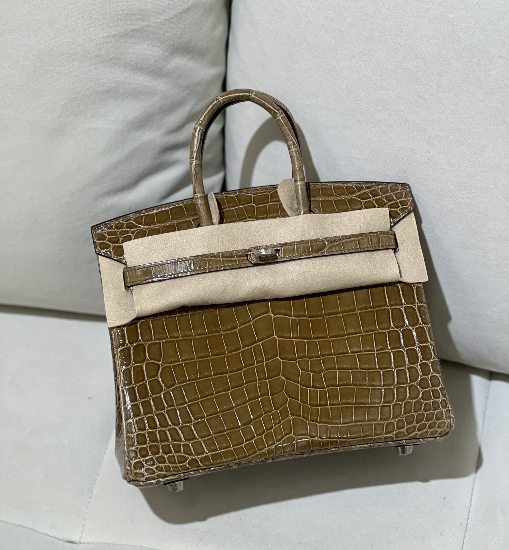 Birkin 25cm 尼罗高光 烟草色 银扣-高仿包包