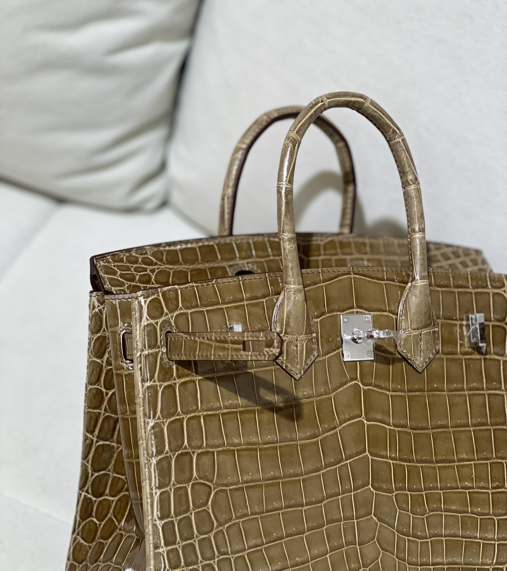 图片[9]-Birkin 25cm 尼罗高光 烟草色 银扣-高仿包包