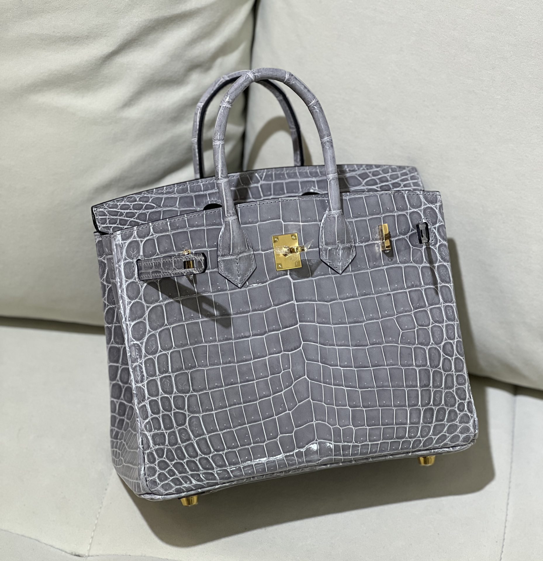 Picture [4]-bk25 Nile High Glacier Gray Gold Buckle-High Faux Bags