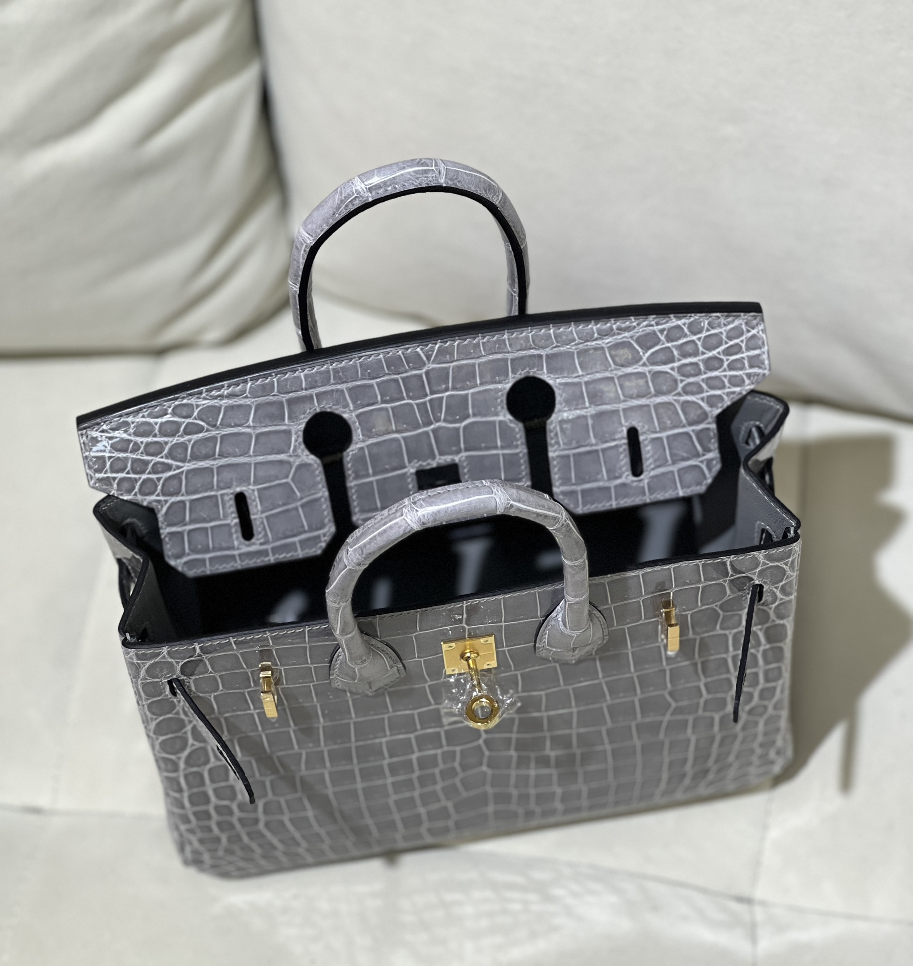 Picture [8]-bk25 Nile High Glacier Gray Gold Buckle-High Faux Bags