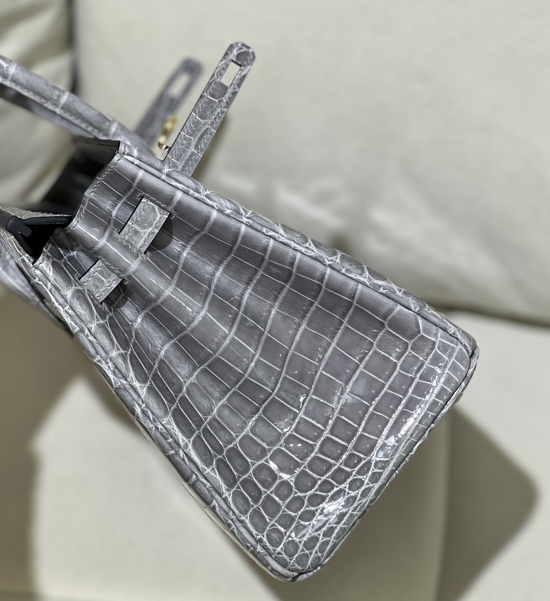 Picture [7]-bk25 Nile High Glacier Gray Gold Buckle-High Faux Bags