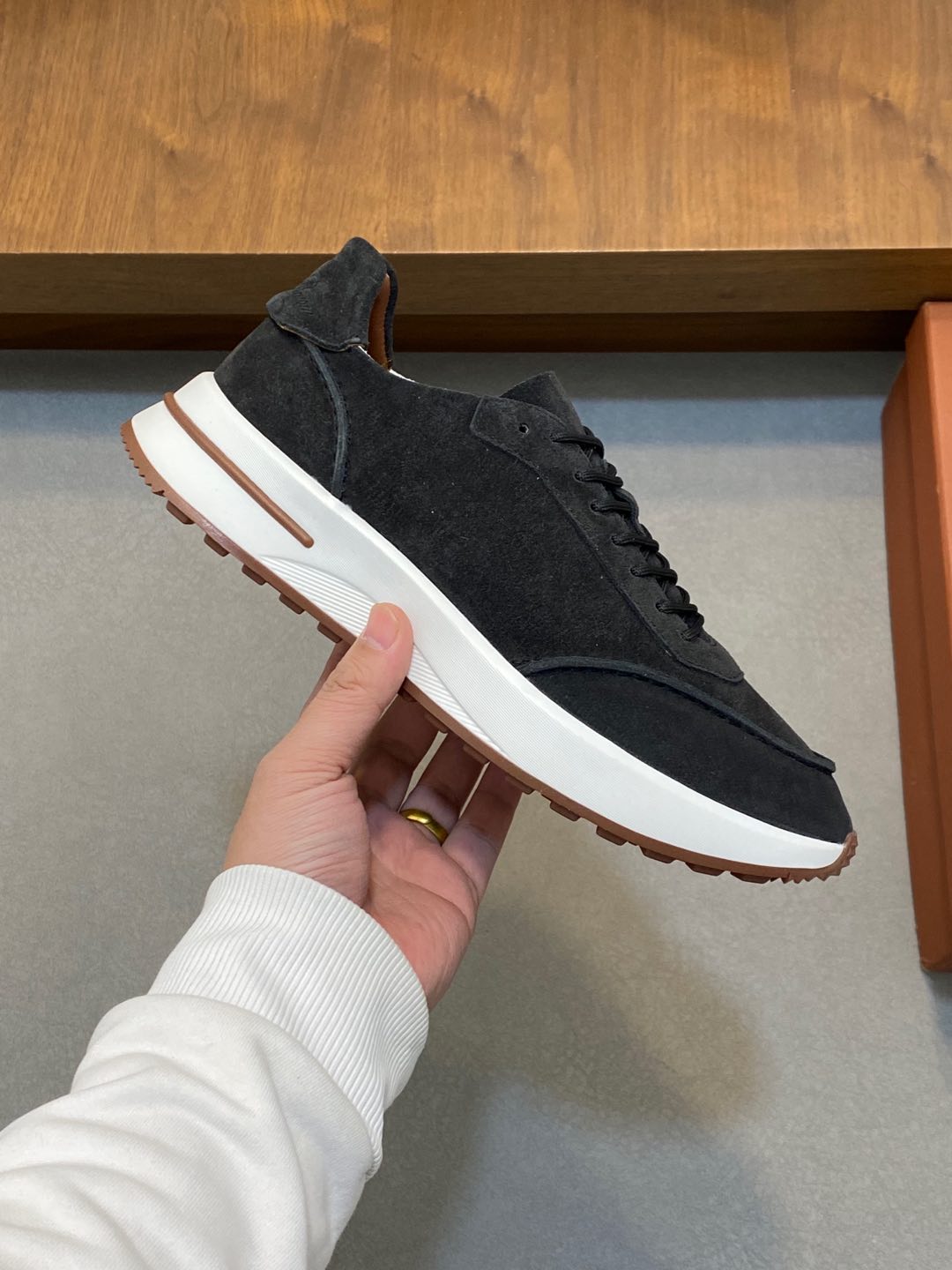 P800 Loro Piana - Nuoyu Pia Classic Joggers Men's Lace-up Casual Shoes Sneakers High-quality lightweight and comfortable fabrics outdoor leisure can be color-coordinated young and energetic with 3M reflective design with sportswear or casual suits are superb!Size: 39-44 (38, 45, 46, 47 can be customized)